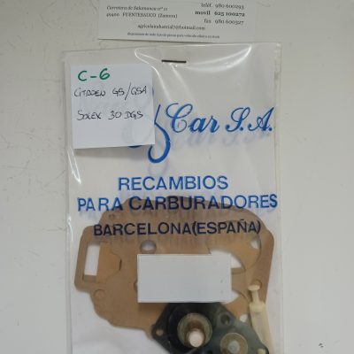 kit juntas carburador Solex 30DGS, REF: C-6